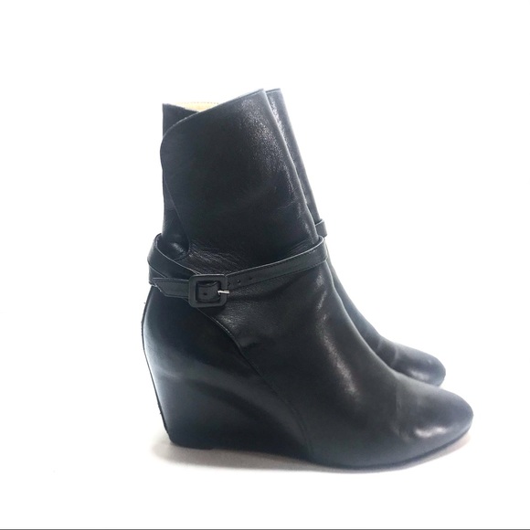 Christian Louboutin Shoes - Christian louboutin black leather ankle wedge 38
